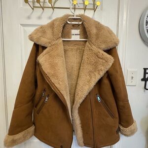 Steve Madden Tan Teddy Jacket with Cream Lining
